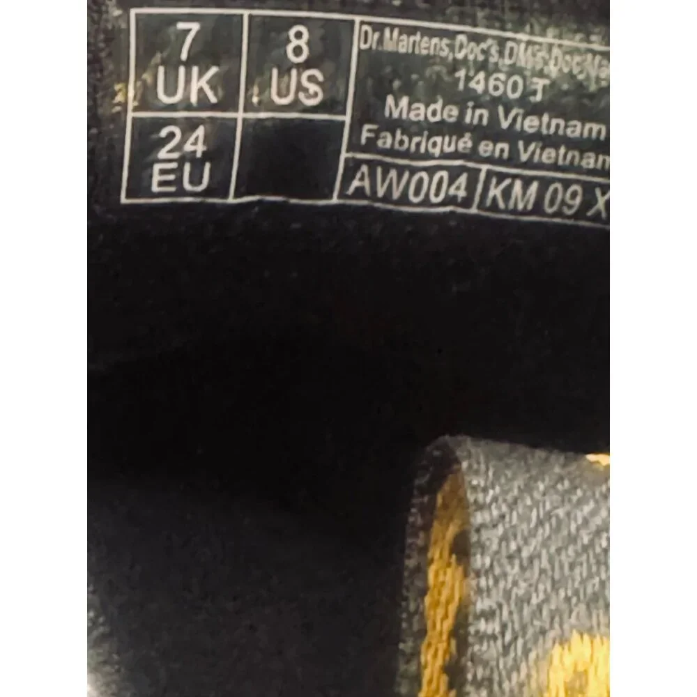 Dr. Martens 1460T -SIZE 8 Kids Unisex Black Combat Side Zipper Boots - Picture 9 of 9